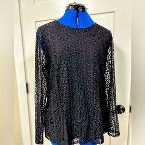 CHICOS - women’s Black Lace Blouse. size 1 (M)